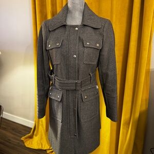 Bebe Military Style Wool Blend Jacket